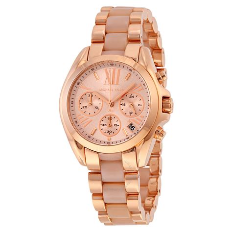 michael kors rose gold and silver ladies watch|mk rose gold watches.